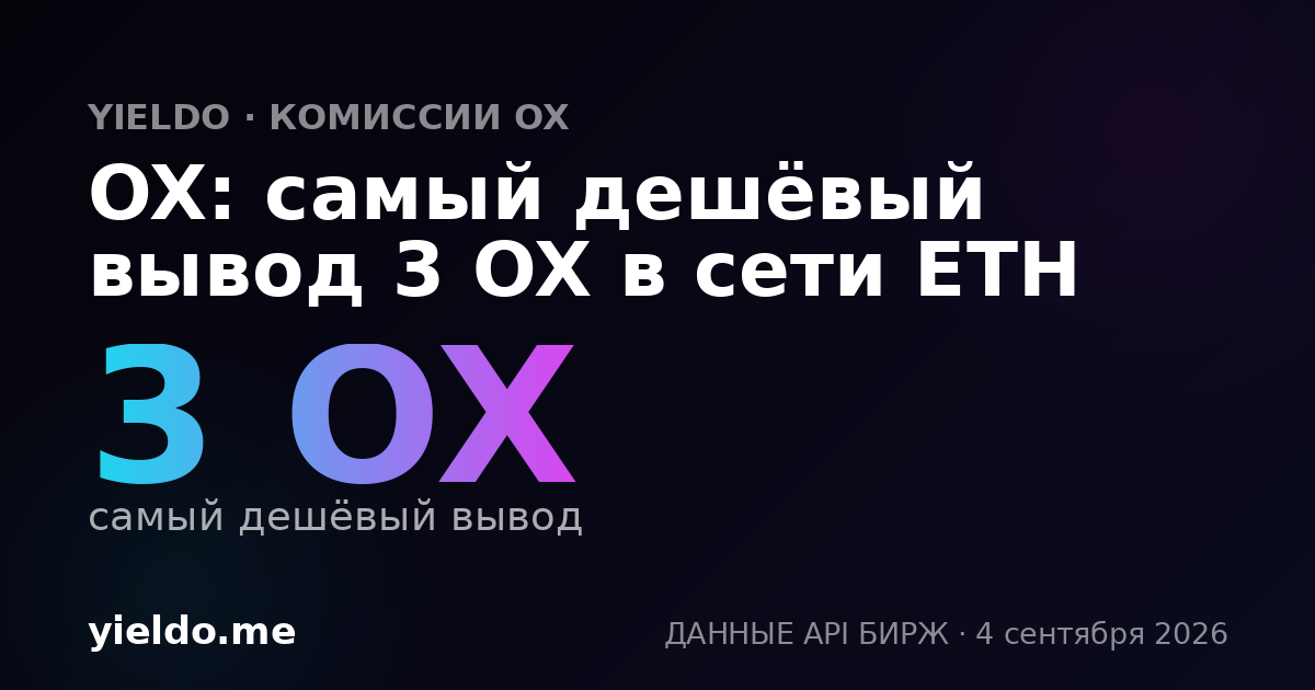 OX: самый дешёвый вывод 3 OX в сети ETH