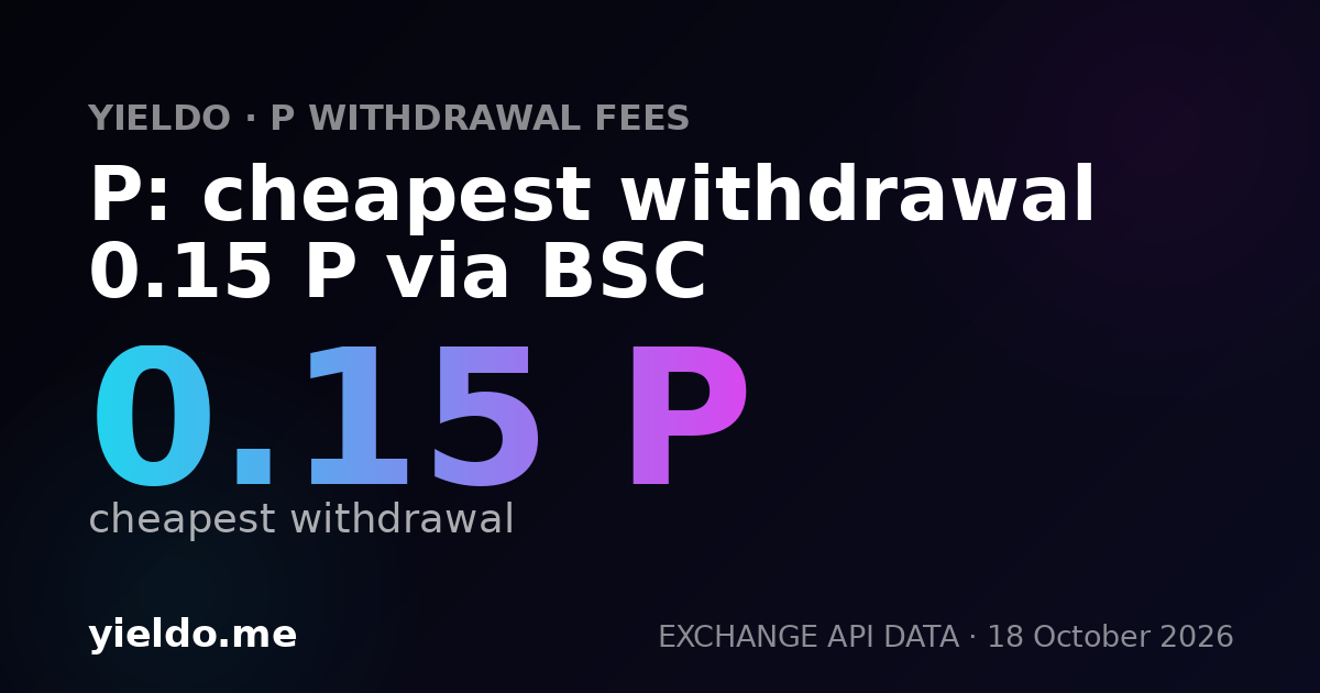 P: cheapest withdrawal 0.15 P via BSC