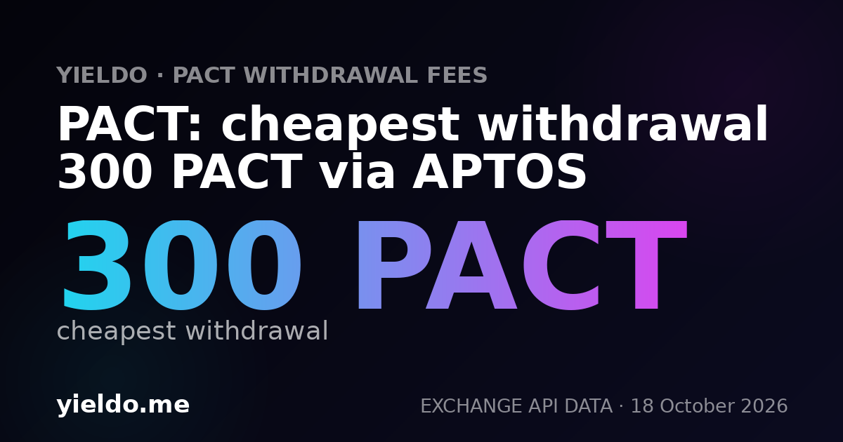 PACT: cheapest withdrawal 300 PACT via APTOS