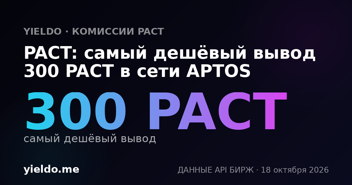 PACT: самый дешёвый вывод 300 PACT в сети APTOS