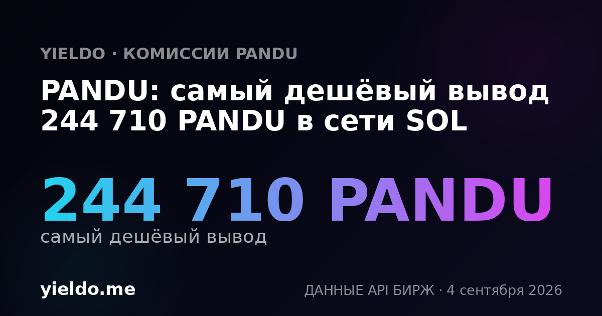 PANDU: самый дешёвый вывод 244 710 PANDU в сети SOL