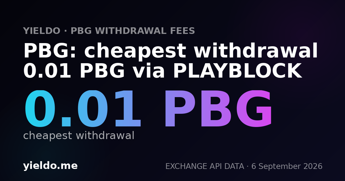 PBG: cheapest withdrawal 0.01 PBG via PLAYBLOCK