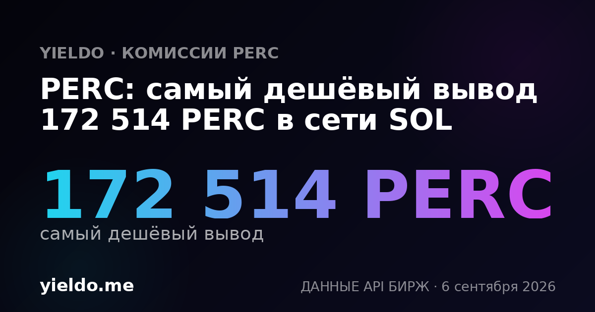 PERC: самый дешёвый вывод 172 514 PERC в сети SOL