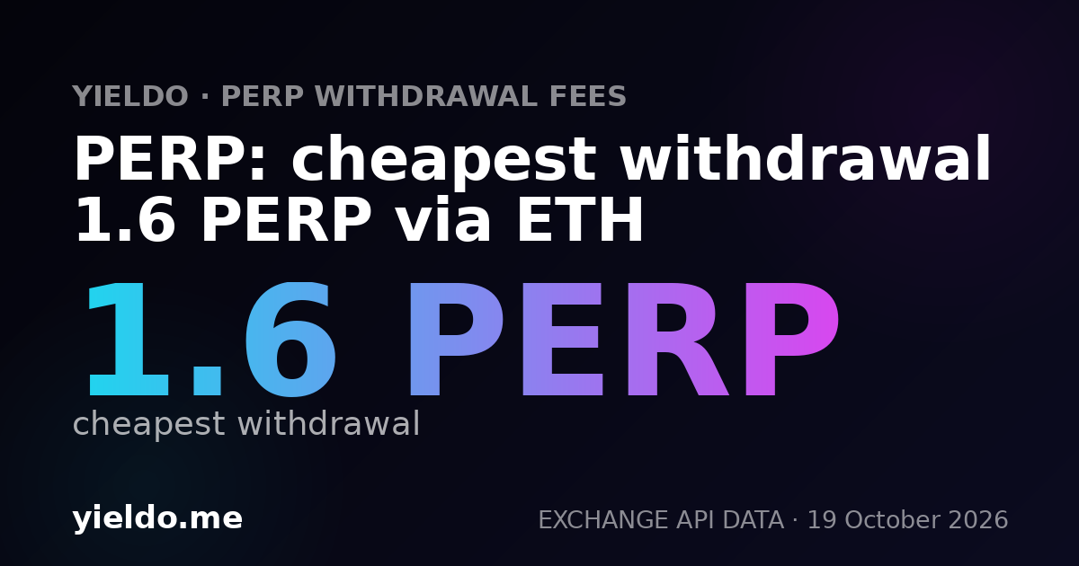 PERP: cheapest withdrawal 1.6 PERP via ETH