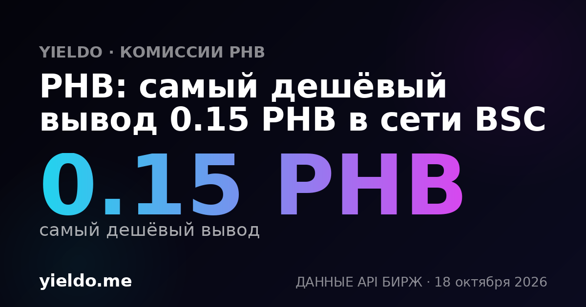 PHB: самый дешёвый вывод 0.15 PHB в сети BSC