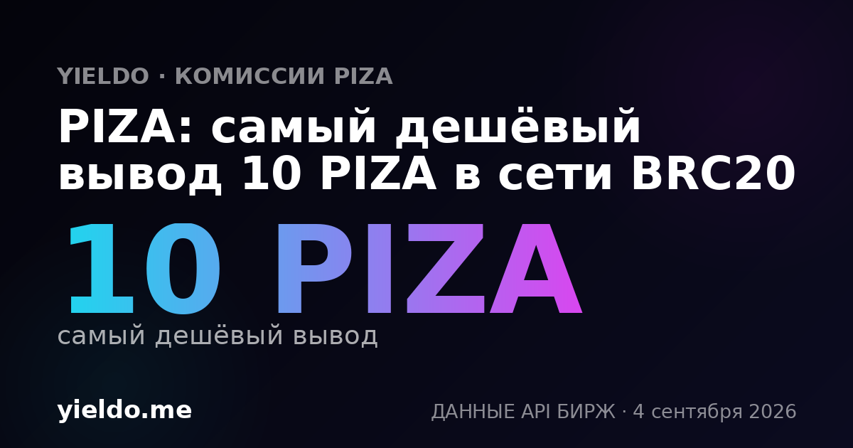 PIZA: самый дешёвый вывод 10 PIZA в сети BRC20