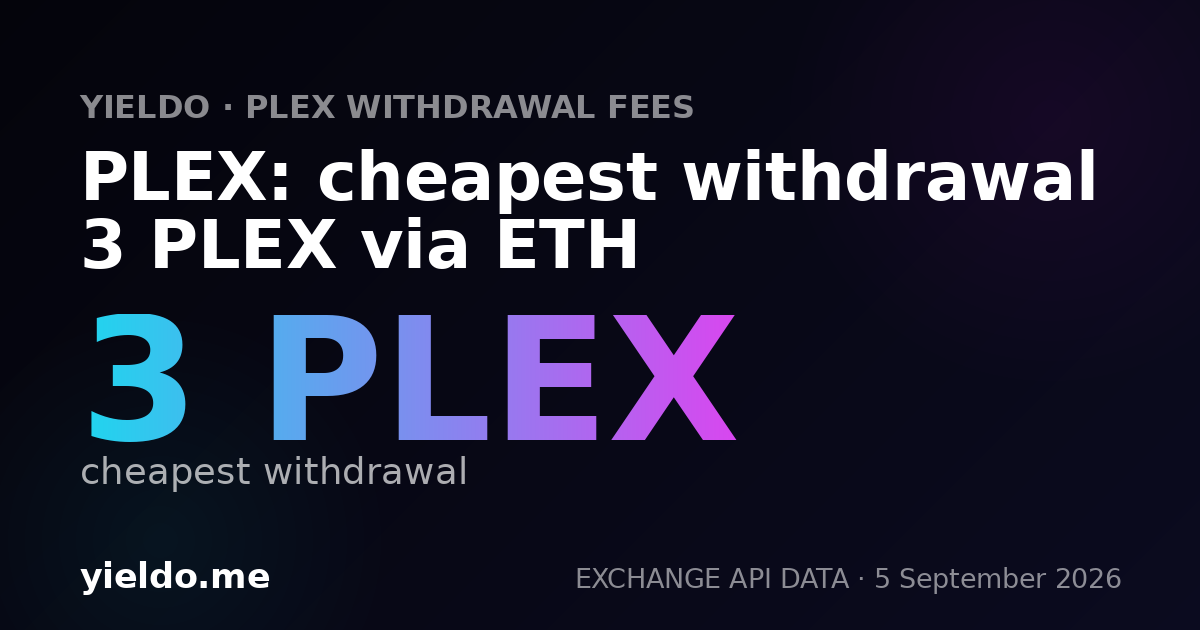 PLEX: cheapest withdrawal 3 PLEX via ETH