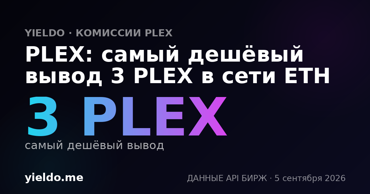 PLEX: самый дешёвый вывод 3 PLEX в сети ETH