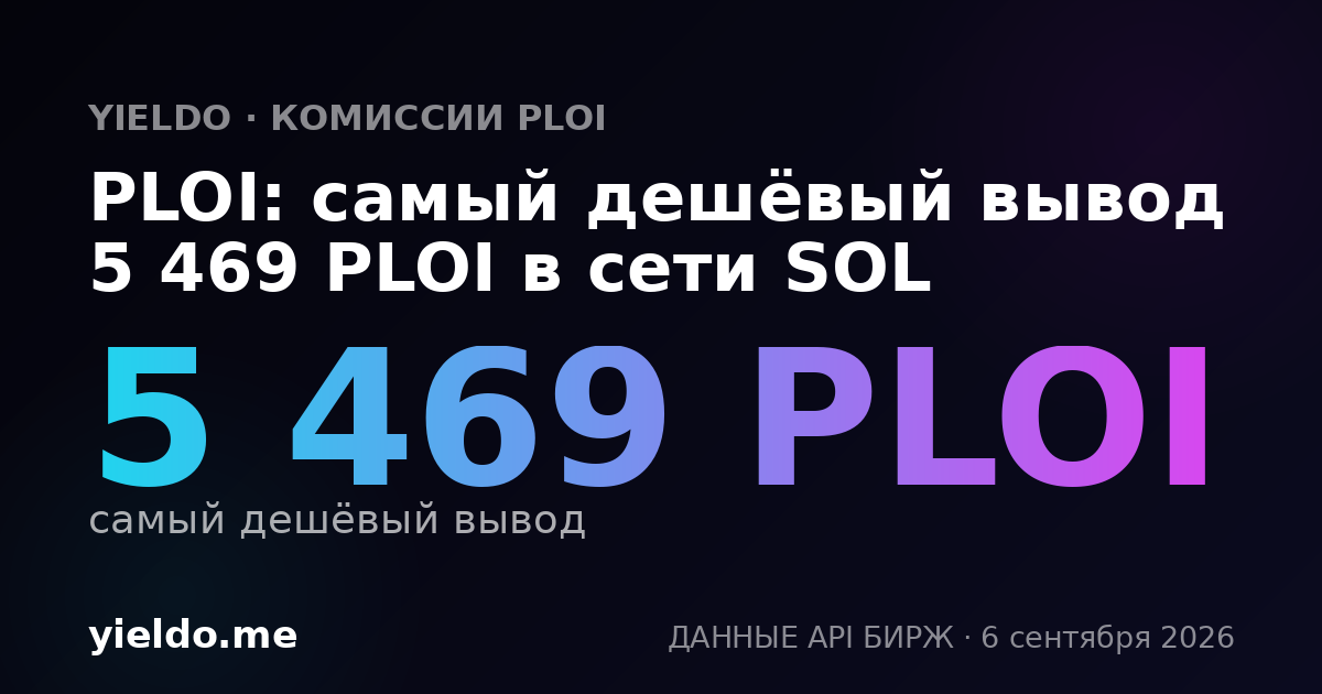 PLOI: самый дешёвый вывод 5 469 PLOI в сети SOL