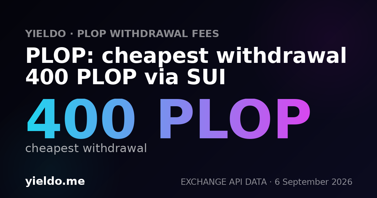 PLOP: cheapest withdrawal 400 PLOP via SUI