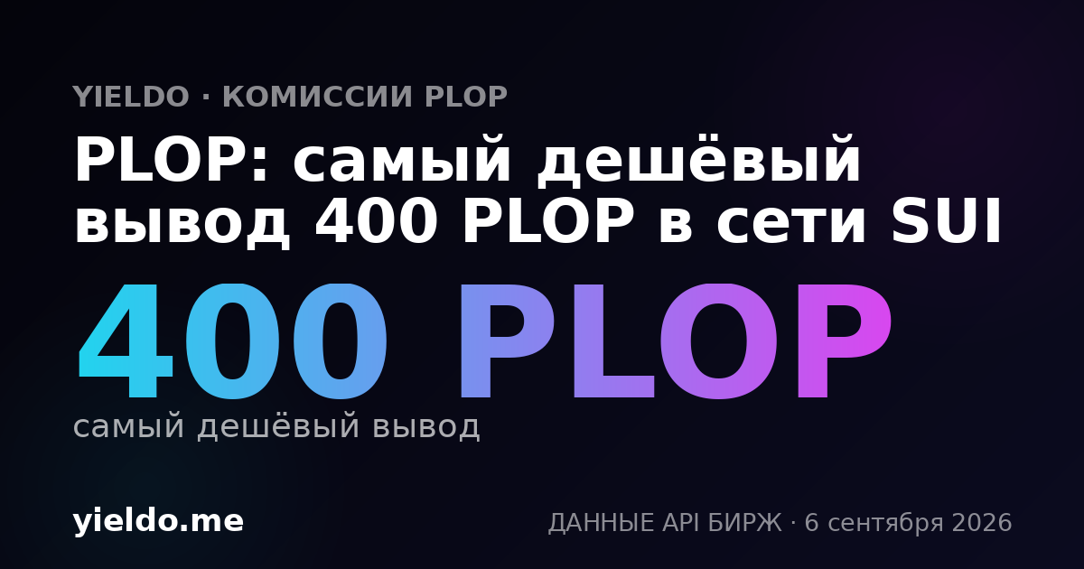 PLOP: самый дешёвый вывод 400 PLOP в сети SUI