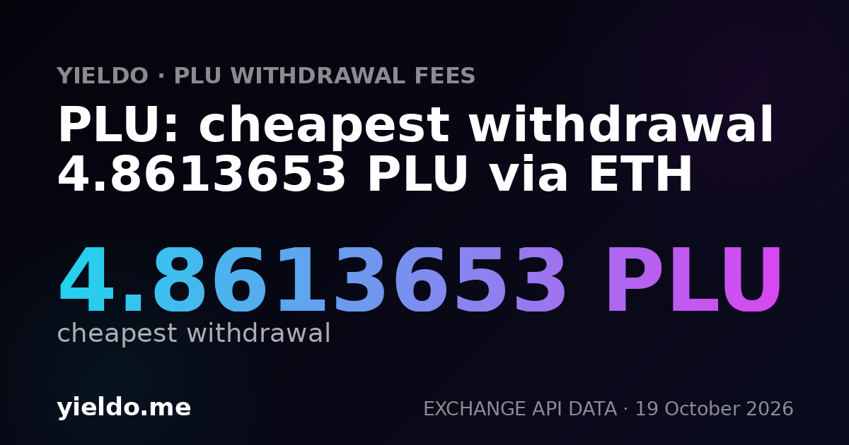PLU: cheapest withdrawal 4.8613653 PLU via ETH