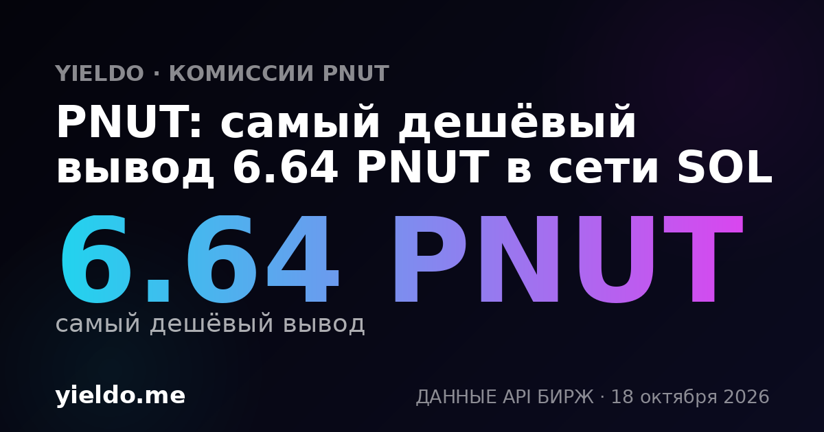 PNUT: самый дешёвый вывод 6.56 PNUT в сети SOL