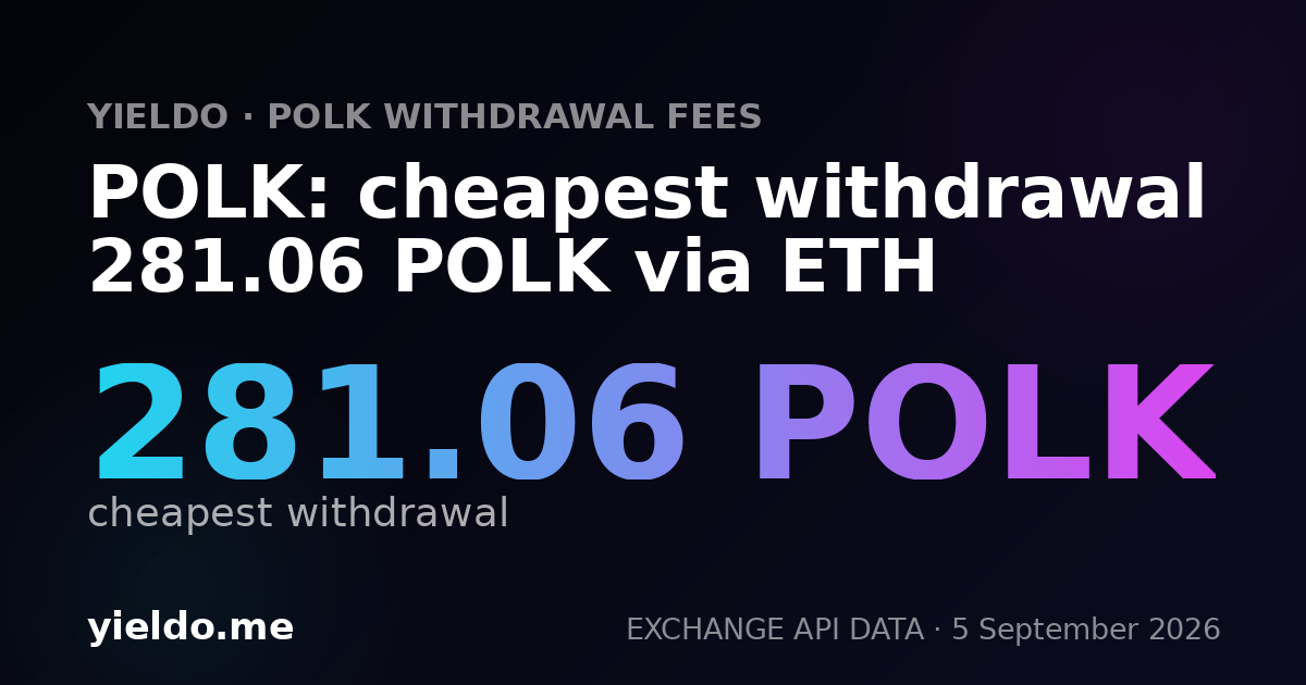 POLK: cheapest withdrawal 281.06 POLK via ETH