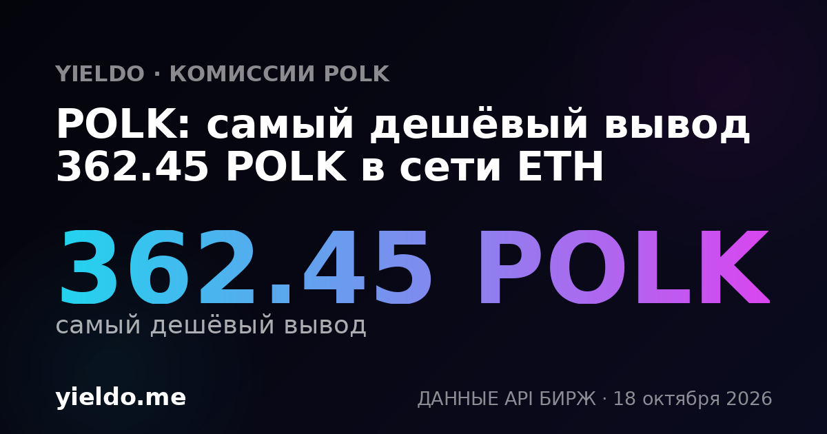 POLK: самый дешёвый вывод 362.45 POLK в сети ETH