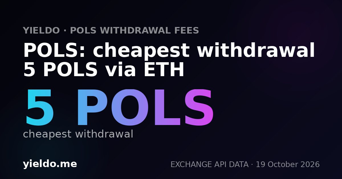 POLS: cheapest withdrawal 5 POLS via ETH