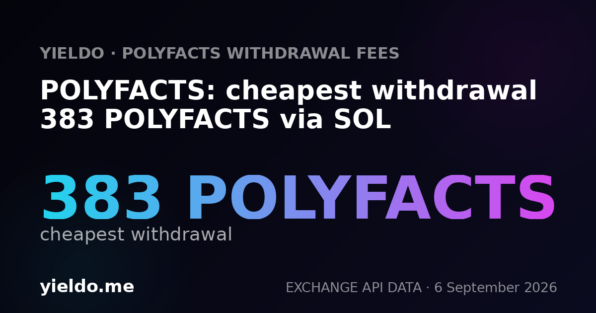 POLYFACTS: cheapest withdrawal 383 POLYFACTS via SOL