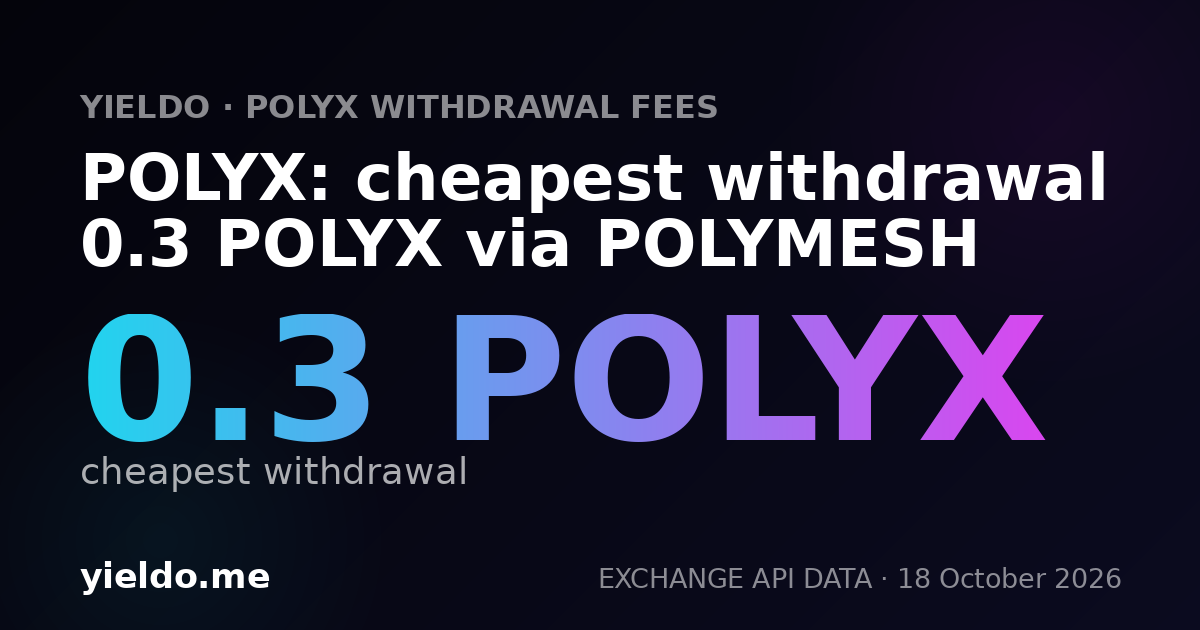 POLYX: cheapest withdrawal 0.3 POLYX via POLYMESH