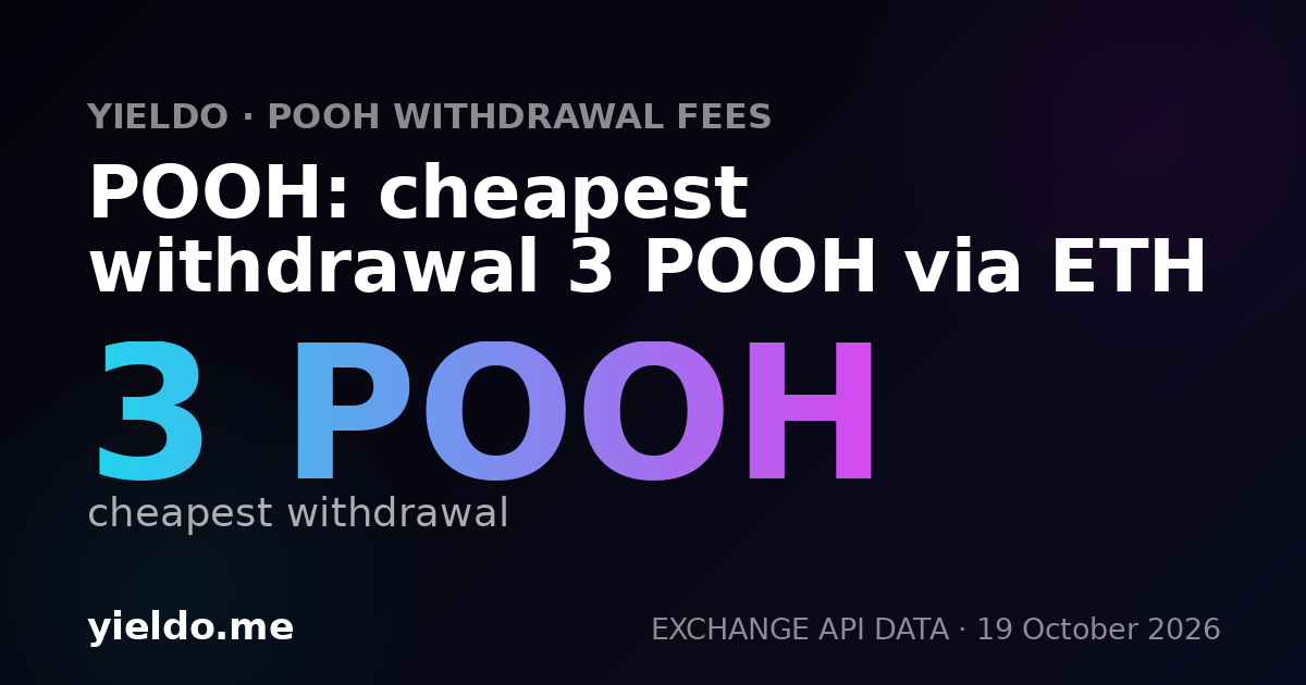 POOH: cheapest withdrawal 3 POOH via ETH