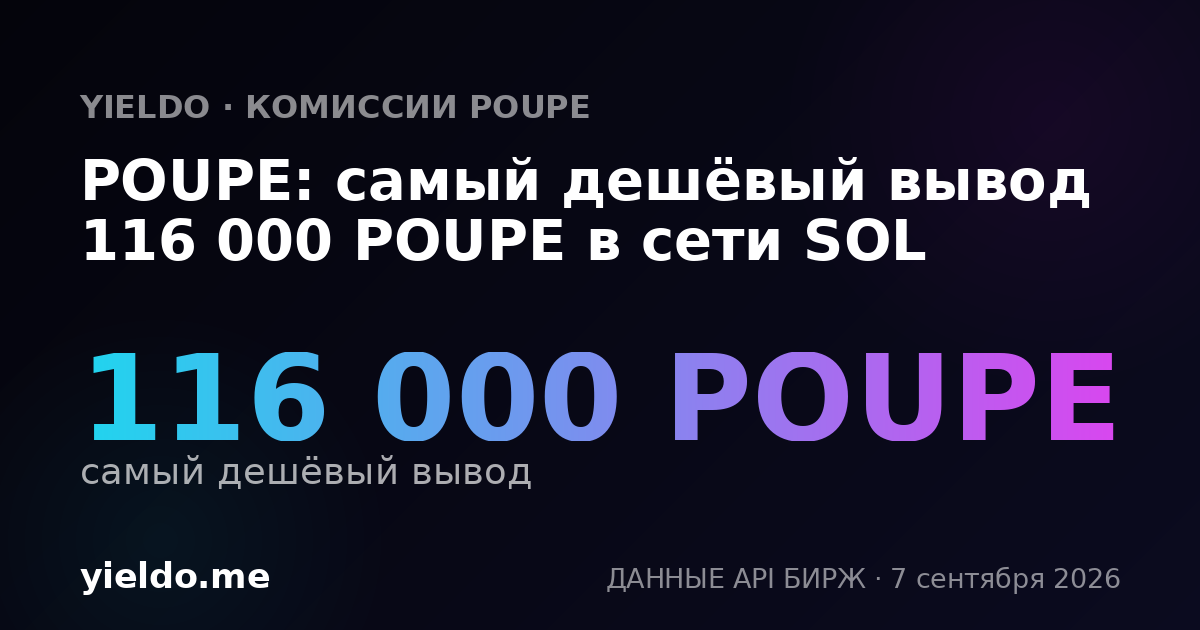 POUPE: самый дешёвый вывод 116 000 POUPE в сети SOL