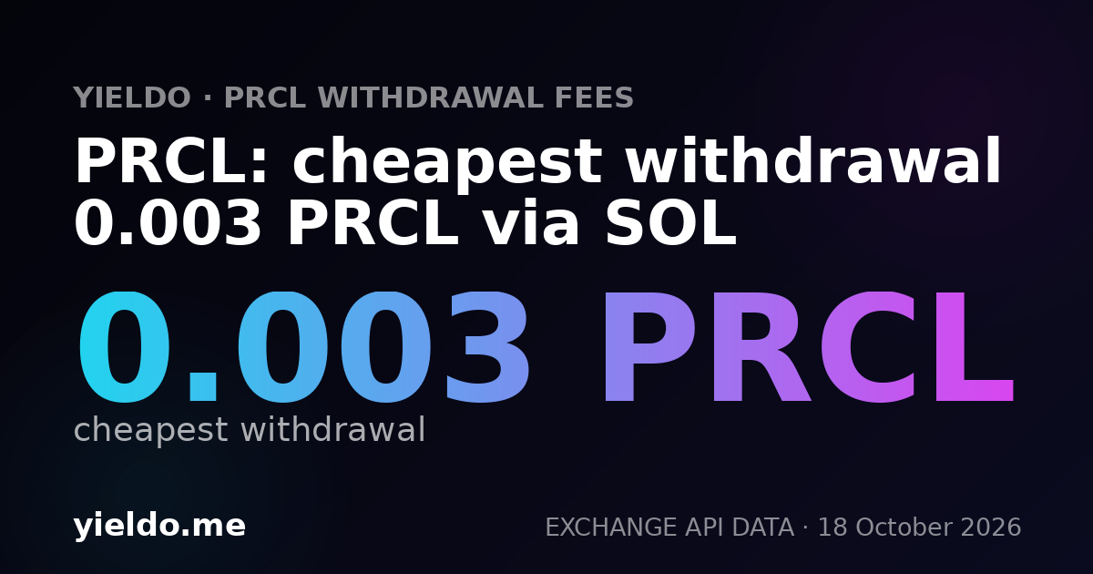 PRCL: cheapest withdrawal 0.003 PRCL via SOL