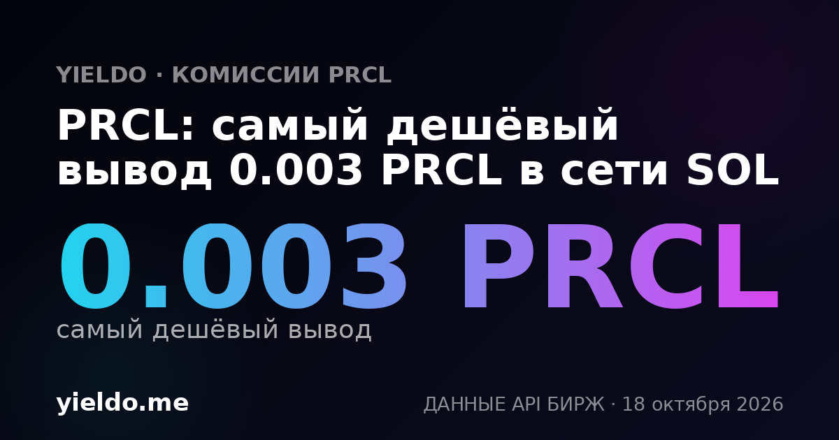 PRCL: самый дешёвый вывод 0.003 PRCL в сети SOL