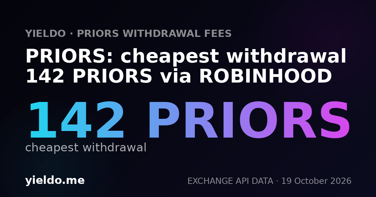 PRIORS: cheapest withdrawal 142 PRIORS via ROBINHOOD