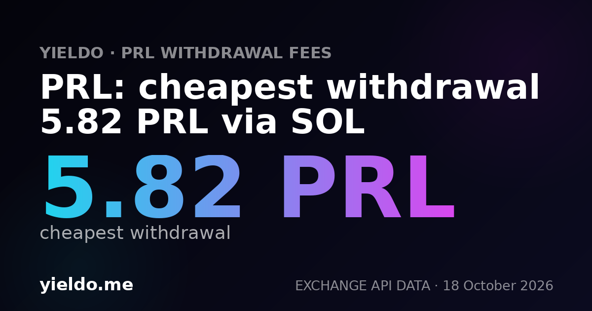 PRL: cheapest withdrawal 5.28 PRL via SOL