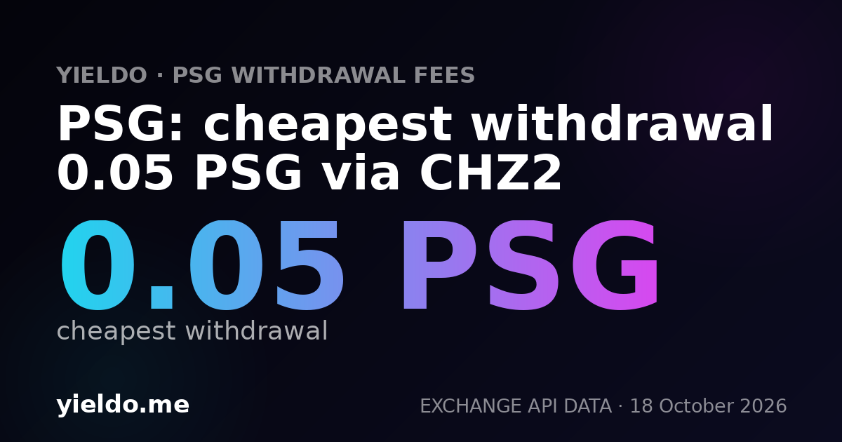 PSG: cheapest withdrawal 0.05 PSG via CHZ2