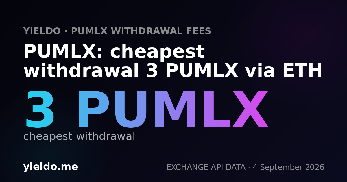 PUMLX: cheapest withdrawal 3 PUMLX via ETH