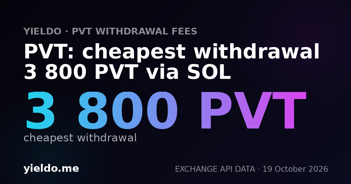 PVT: cheapest withdrawal 3 800 PVT via SOL