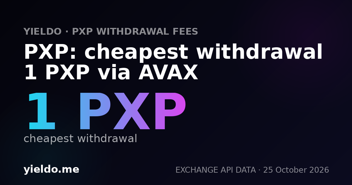 PXP: cheapest withdrawal 1 PXP via AVAX