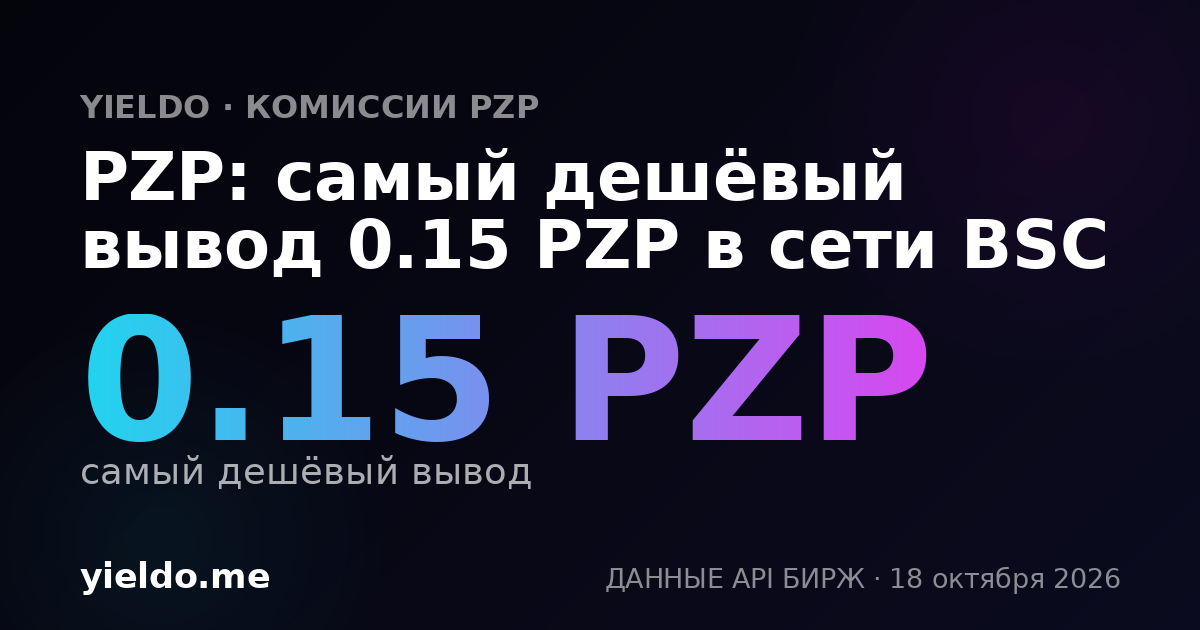 PZP: самый дешёвый вывод 0.15 PZP в сети BSC