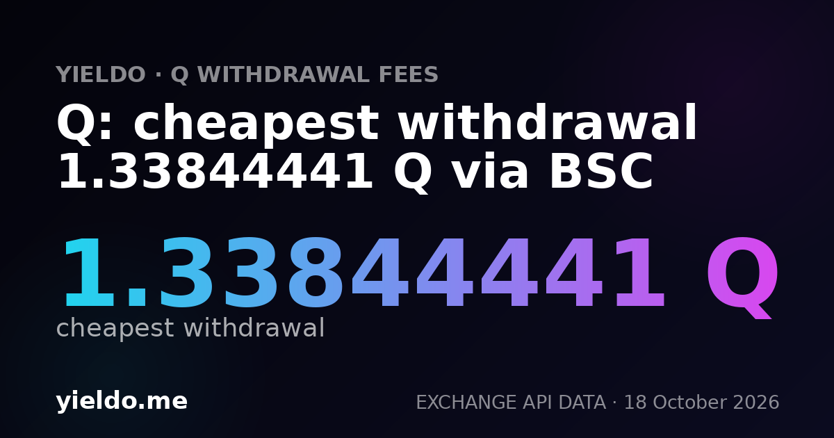 Q: cheapest withdrawal 1.33844441 Q via BSC