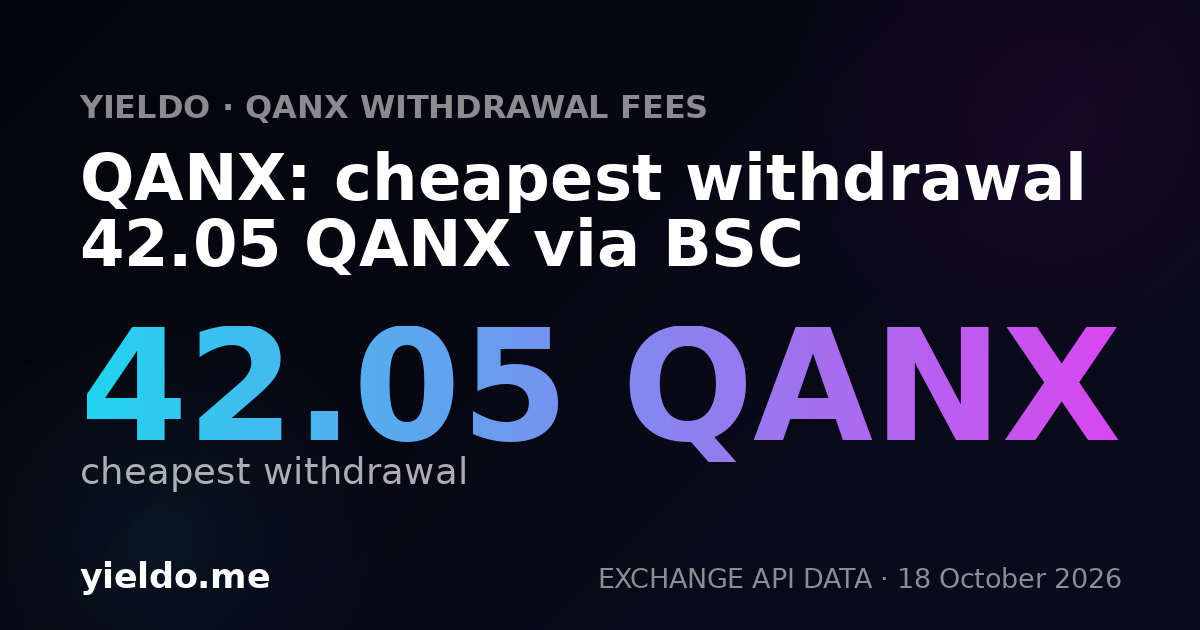 QANX: cheapest withdrawal 42.05 QANX via BSC