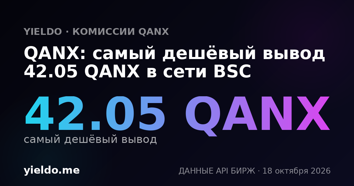 QANX: самый дешёвый вывод 42.05 QANX в сети BSC