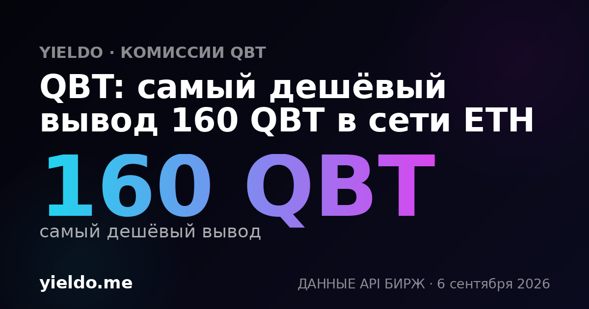 QBT: самый дешёвый вывод 160 QBT в сети ETH
