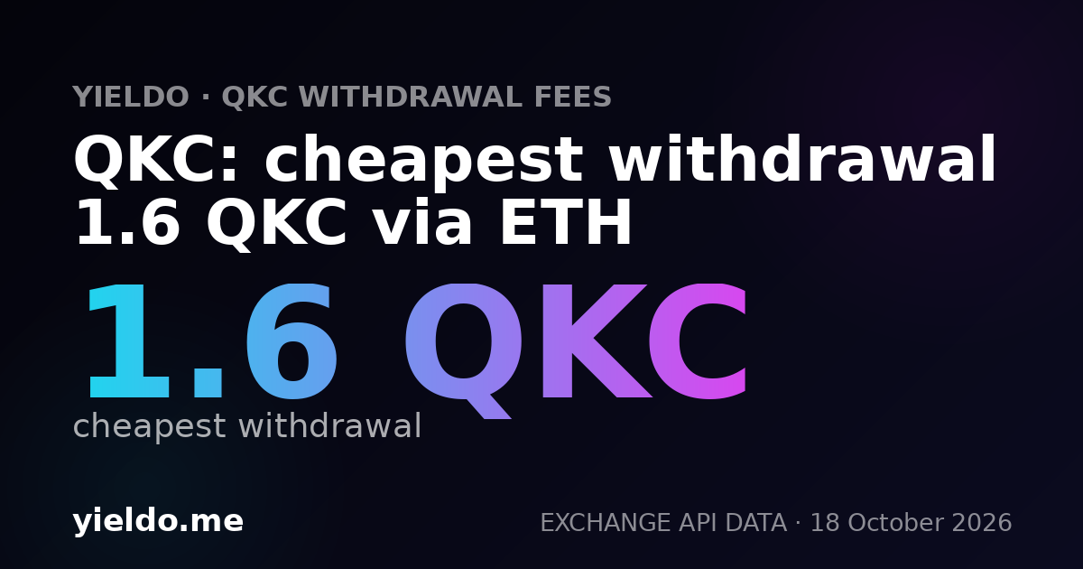 QKC: cheapest withdrawal 1.6 QKC via ETH