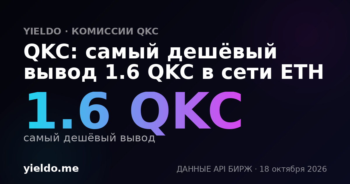 QKC: самый дешёвый вывод 1.6 QKC в сети ETH