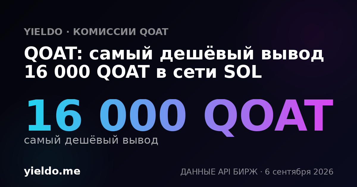 QOAT: самый дешёвый вывод 16 000 QOAT в сети SOL