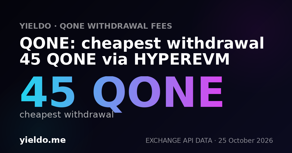 QONE: cheapest withdrawal 45 QONE via HYPEREVM