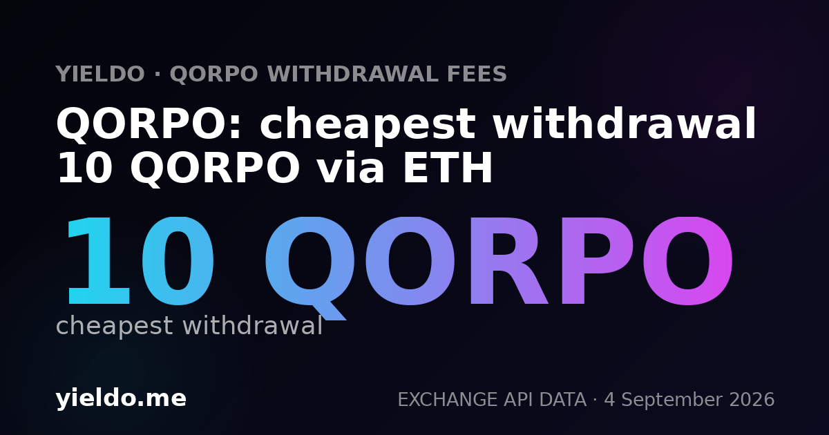 QORPO: cheapest withdrawal 10 QORPO via ETH