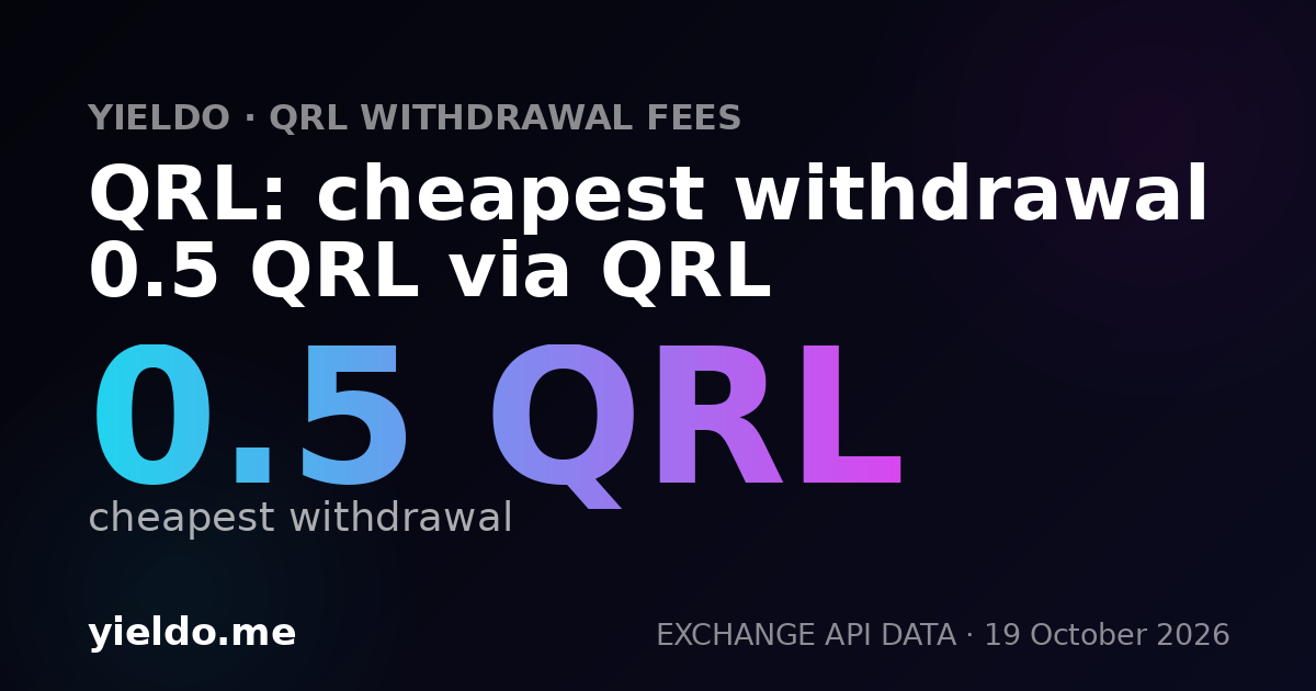 QRL: cheapest withdrawal 0.5 QRL via QRL