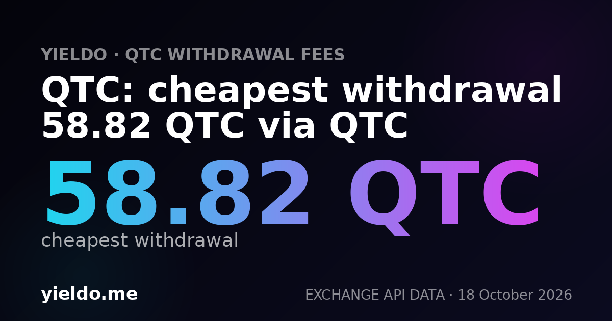 QTC: cheapest withdrawal 58.82 QTC via QTC