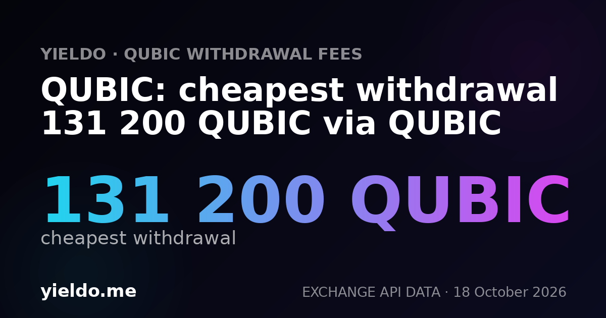 QUBIC: cheapest withdrawal 131 200 QUBIC via QUBIC