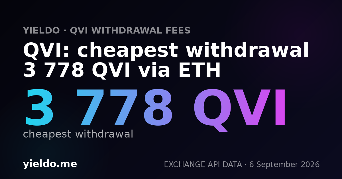 QVI: cheapest withdrawal 3 778 QVI via ETH