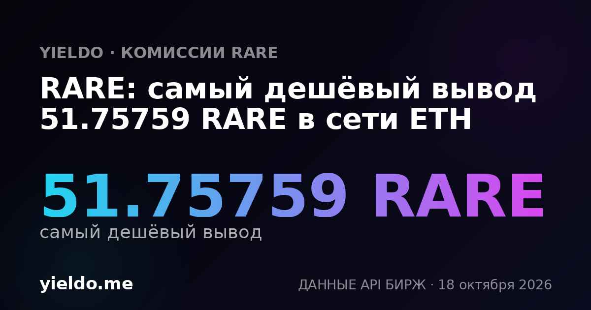 RARE: самый дешёвый вывод 52.16909 RARE в сети ETH