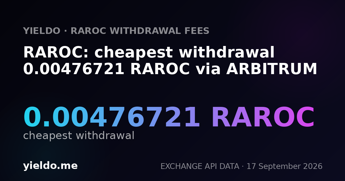 RAROC: cheapest withdrawal 0.00478622 RAROC via ARBITRUM