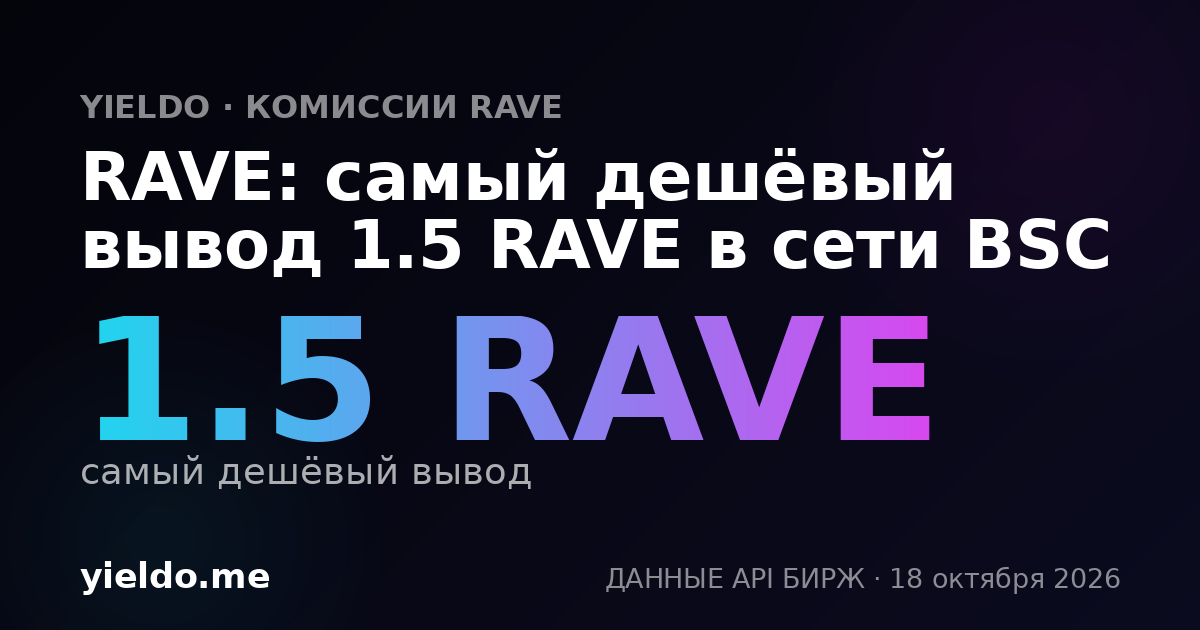RAVE: самый дешёвый вывод 1.5 RAVE в сети BSC