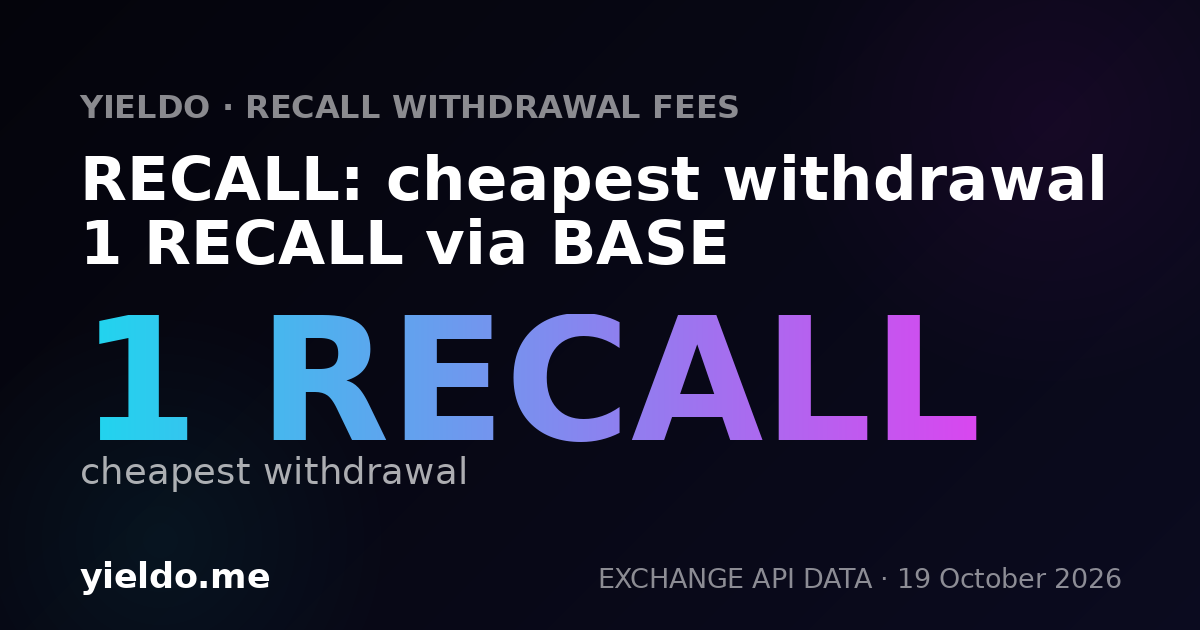 RECALL: cheapest withdrawal 1 RECALL via BASE